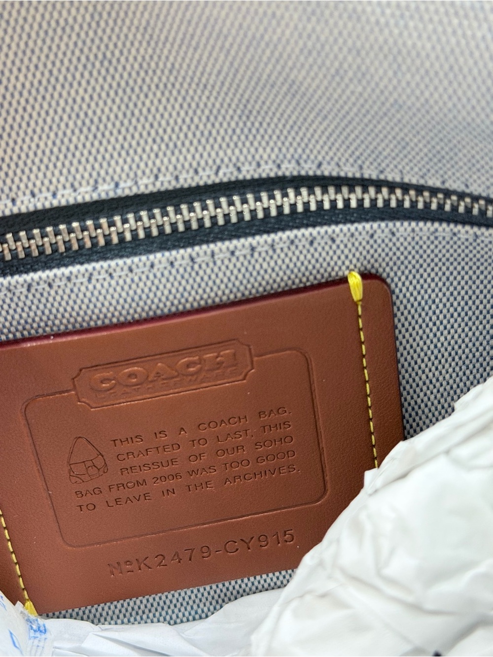 Blue Suede Coach SoHo buckle bag - Picture 5 of 7